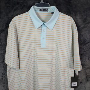 G/Fore Feeder Stripe Tech Golf Polo Men's‎ 2XL Wicking Stretch Shirt Retail $110